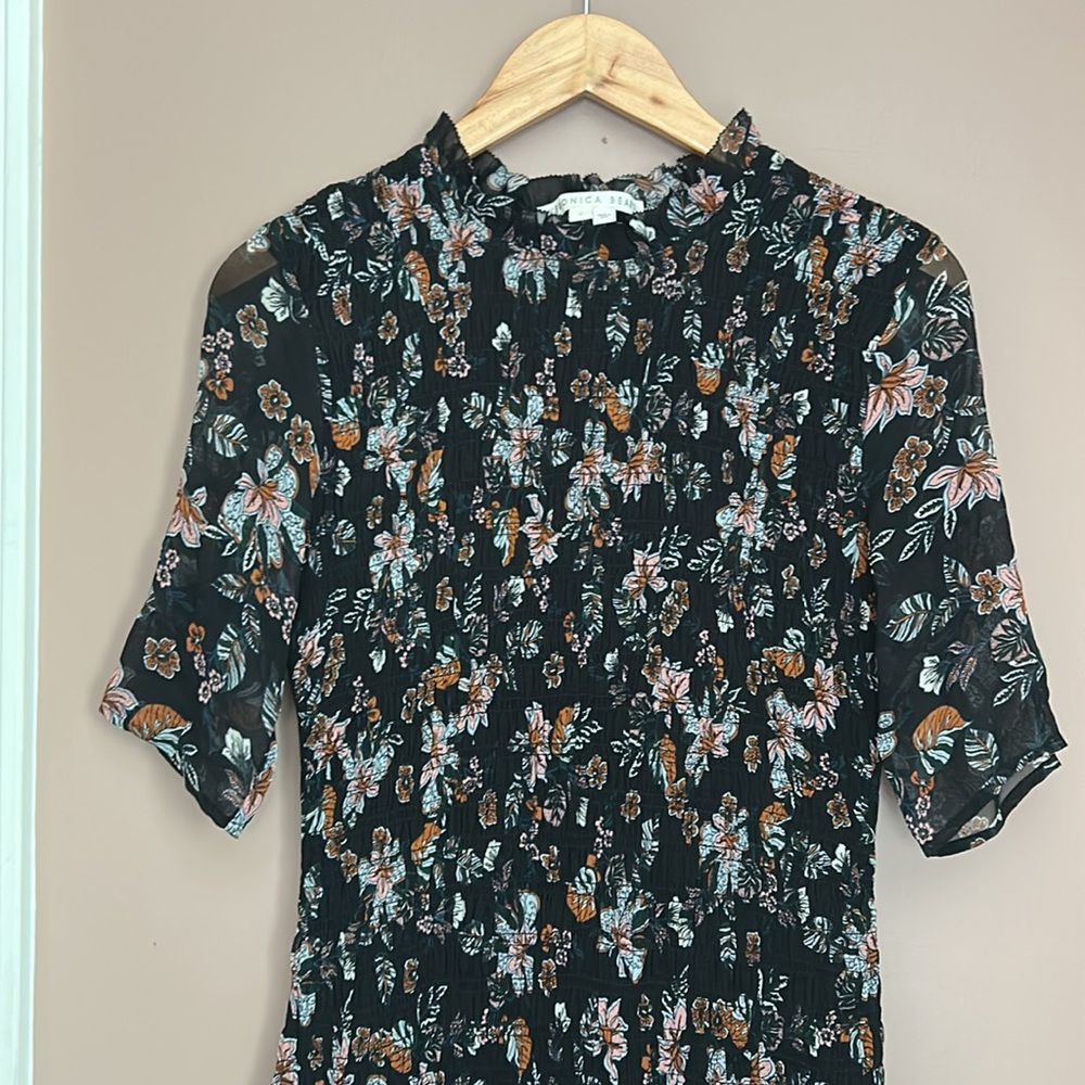 Veronica Beard Gabi Floral Smocked Dress Black Size 2 (XS) - Picture 13 of 13